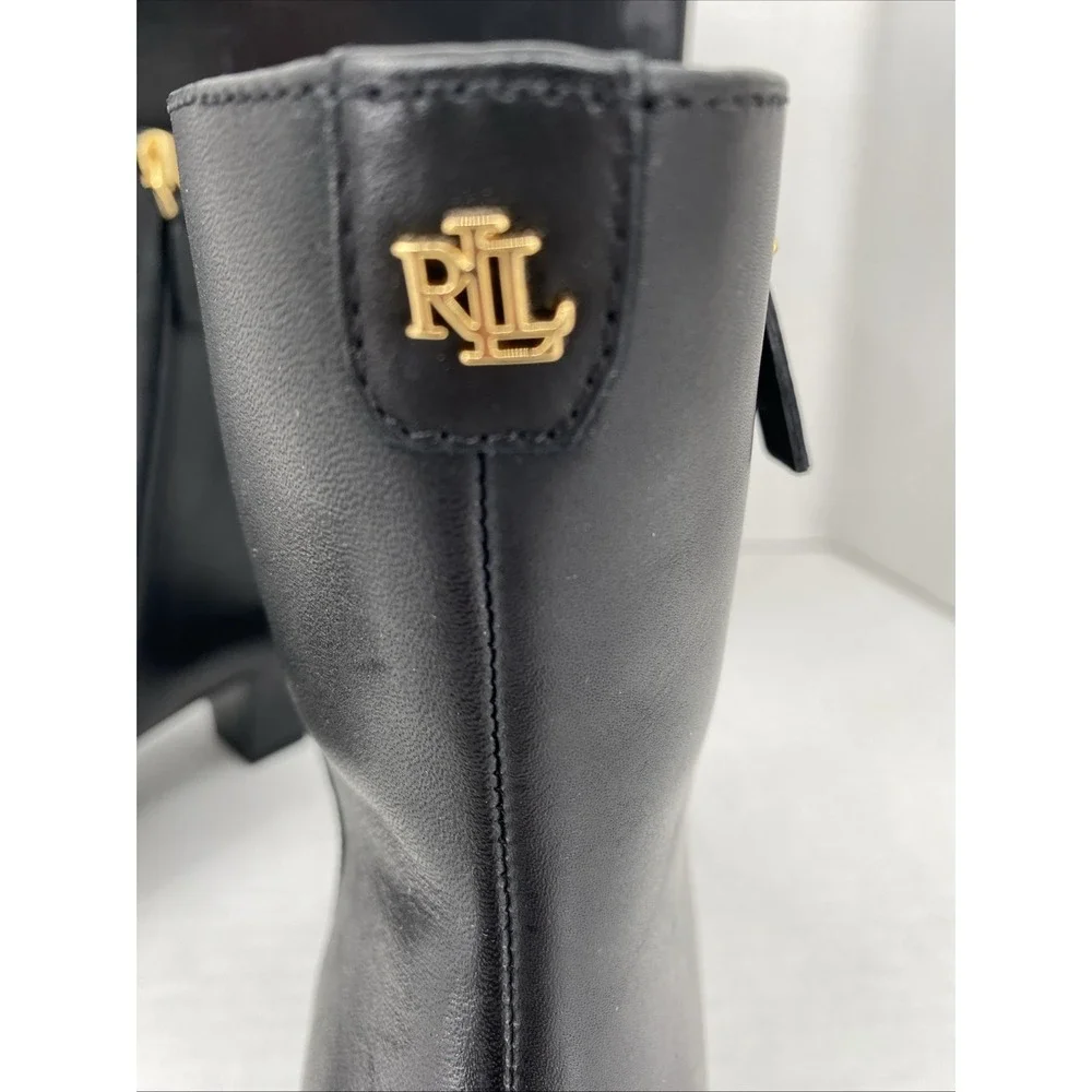 Lauren Ralph Lauren Willa Burnished Leather Booties. Ankle Boot size 9
